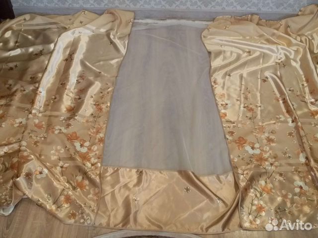 Комплект шторы и тюль кухонные