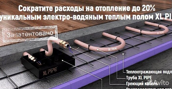 Электро-водяной тёплый пол XL pipe DW-010