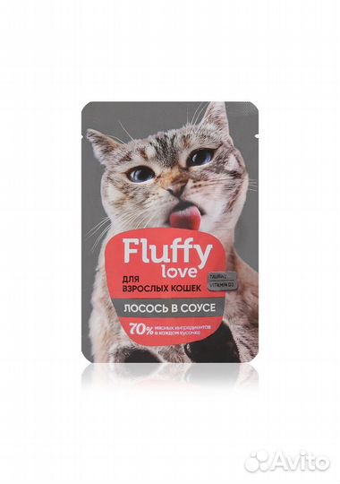 Влажный корм для кошек Кусочки с лососем в соусе