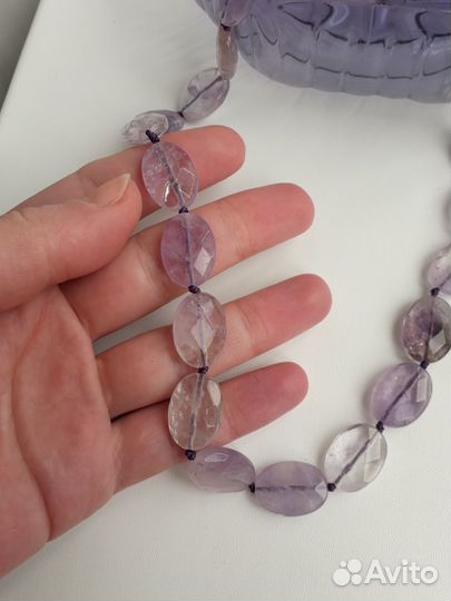 Бусы Аметист огранка 48 см