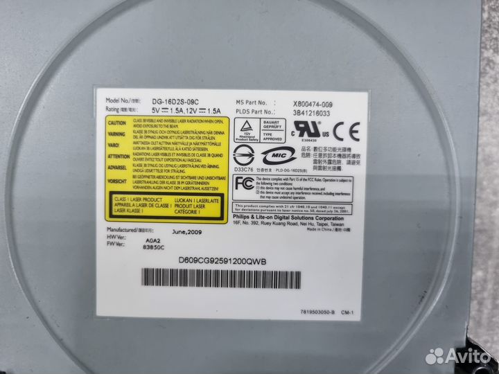 Оптический привод DVD Xbox 360 X800474-009 на запч