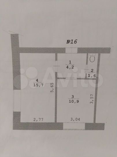 1-к. квартира, 32,4 м², 2/2 эт.