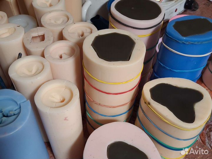 Силиконовые формы б/у и новые для свечи/мыла/гипса