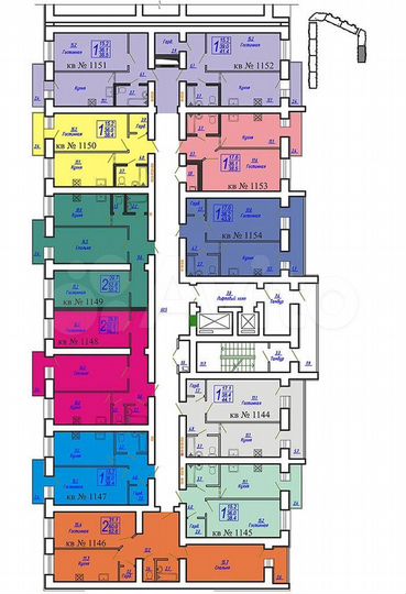 2-к. квартира, 55 м², 7/14 эт.