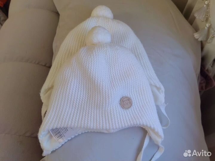 Зимние шапочки для близнецов 40 42