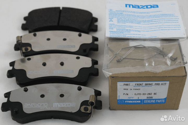 Колодки передние Mazda 6 (GG) 2002-2007 2,0 2,3