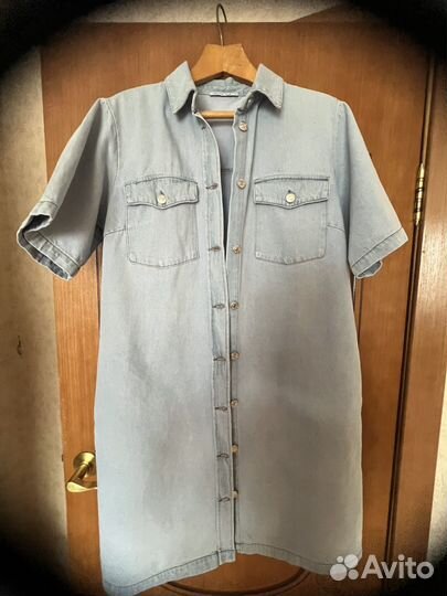 Джинсовое платье рубашка женское