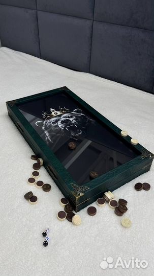 Нарды ручной работы со стеклом 