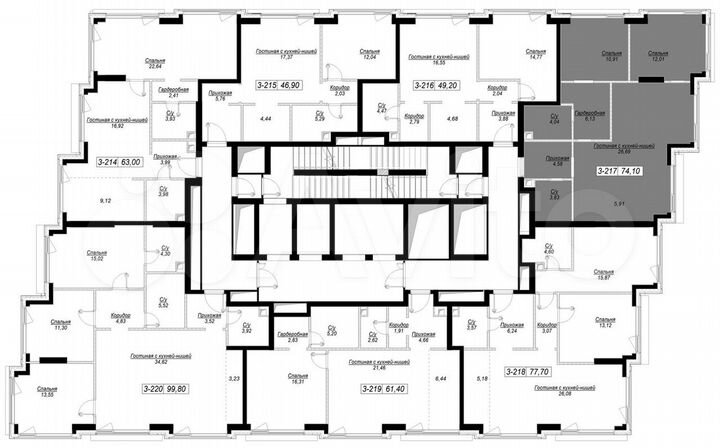 2-к. квартира, 74,1 м², 30/41 эт.