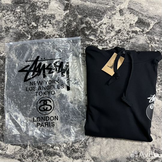 Худи Stussy 8 ball Black Hoodie SS23