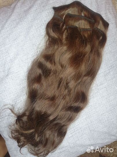 Натуральные волосы на заколках