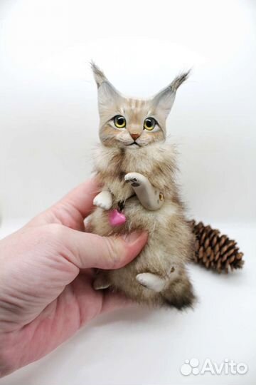 Игрушки ручной работы из полимерной глины рысь