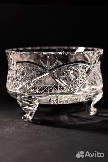 Хрустальная ваза для фруктов на ножке