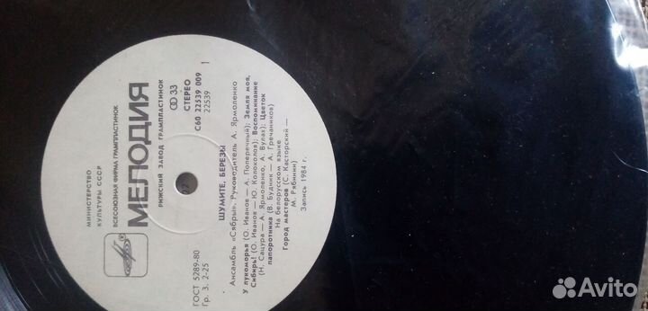 Пластинка виниловая Сябры 