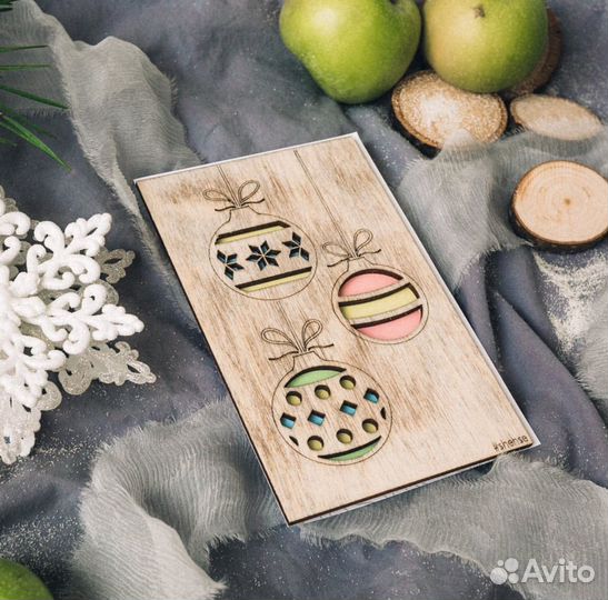 Деревянные открытки
