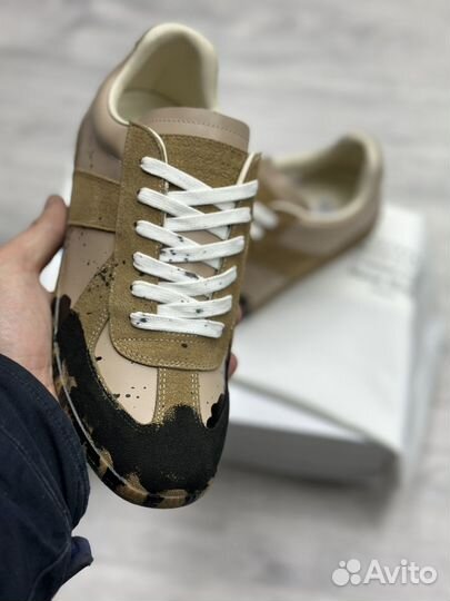 Кеды Maison Margiela бежевые черные мужские