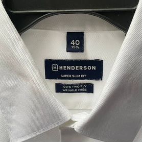 Мужская рубашка Henderson 40 белая super slim fit