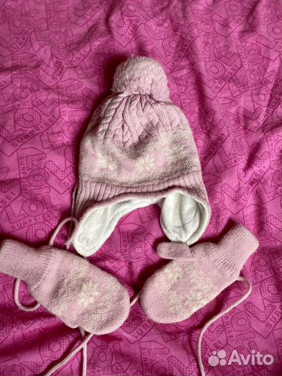 Комплект шапка, варежки детский
