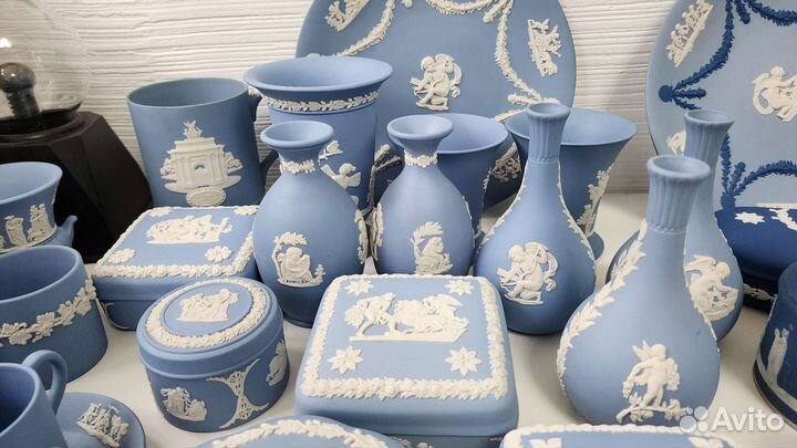 Wedgwood бисквитный фарфор Jasper шкатулка, ваза