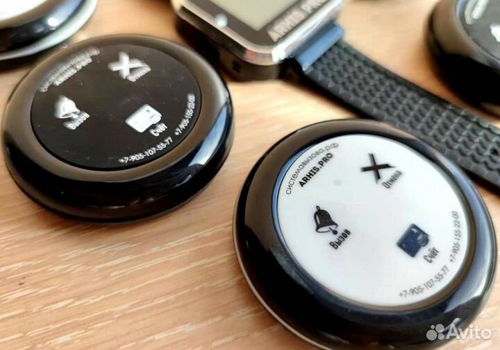 Кнопка вызова официанта в ассортименте с часами