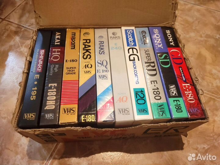 VHS видеокассеты Agfa, Raks, Sony, TDK и другие