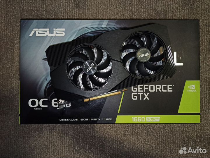 Видеокарта asus GTX 1660 super Dual EVO