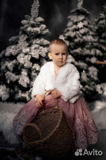 Меховая накидка болеро шубка на годик-два 80-92 см