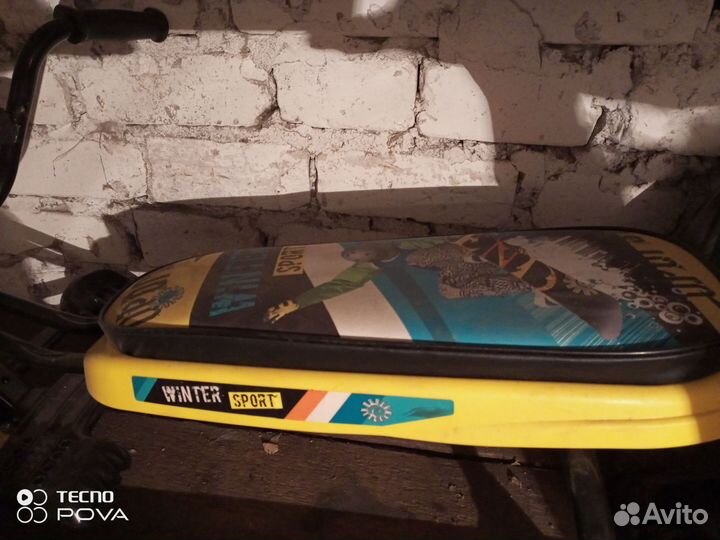 Детский снегокат с ручкой