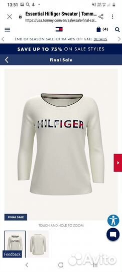 Свитер Tommy Hilfiger, оригинал