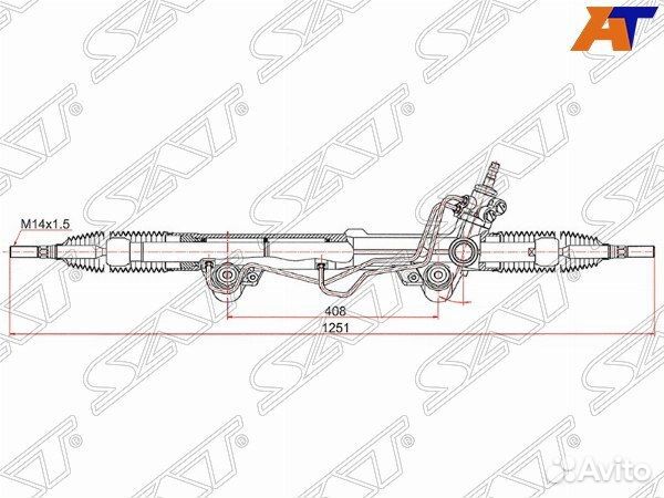 Рейка рулевая toyota tundra 06- ST-44250-0C070 Sat