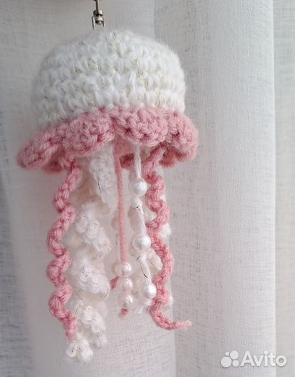 Вязанный брелок Медуза/Осьминог Ручная работа