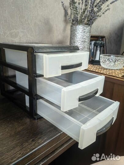Пластиковый мини комод стеллаж