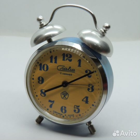 Слава Советский механический будильник часы СССР