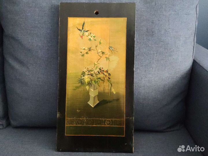 Картина в стиле Шинуазри роспись на дереве 41*21