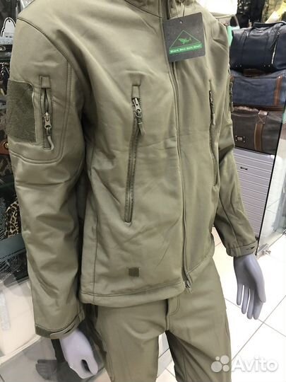 Костюм softshell олива на флисе
