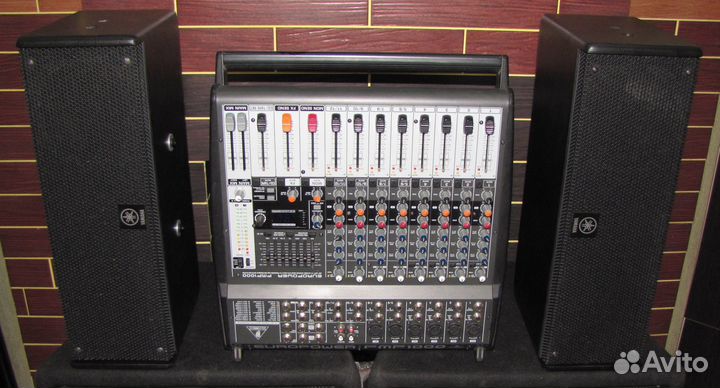 Колонки Yamaha 400W Pro 2шт Активный микшер Stereo