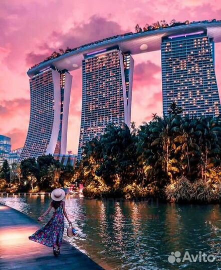 Картина по номерам 40x50 Прогулка по Сингапуру