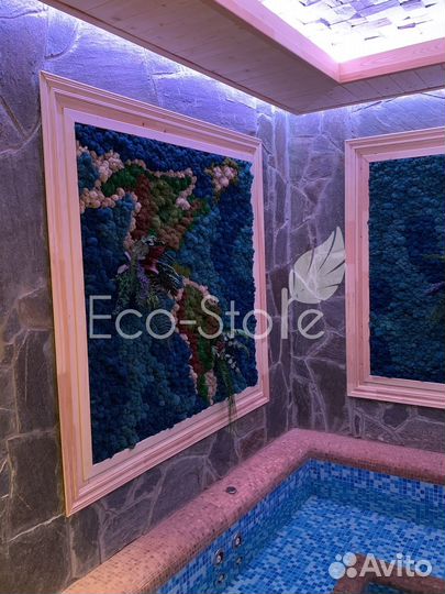 Панель из стабилизированного мха в бассейн