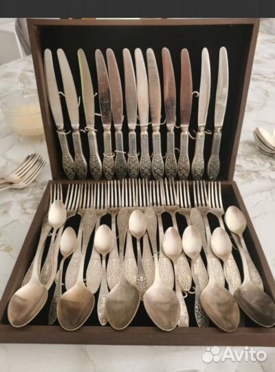 Набор столовых приборов мельхиор СССР
