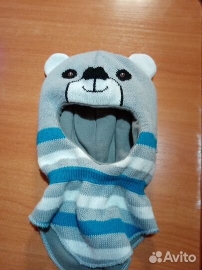 Шапка шлем зимняя для мальчика 1-2 года