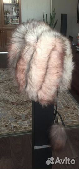 Подростковая песцовая шапка