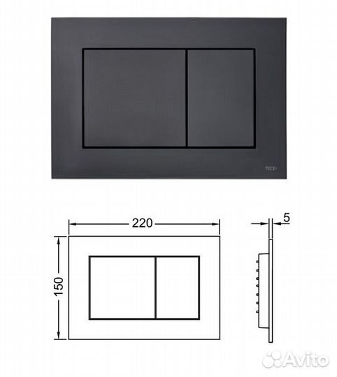 Инсталляция для унитаза Tecebase 2.0 c черной кноп