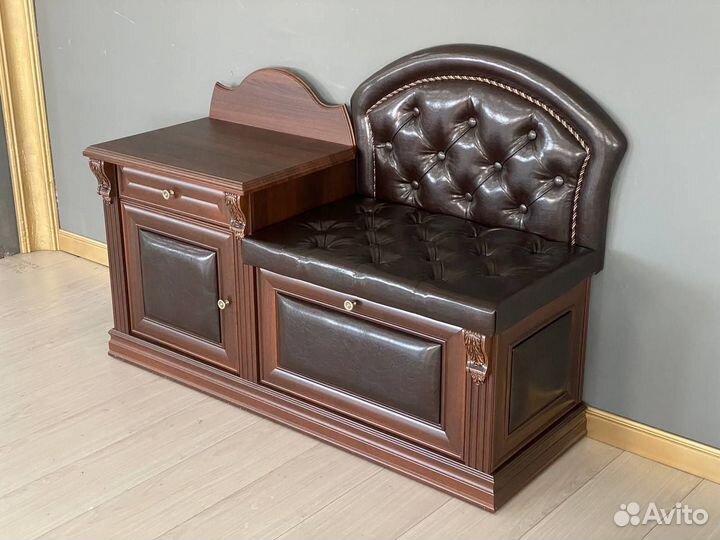 Банкетка-обувница с тумбой Благо Б5.11-4 орех