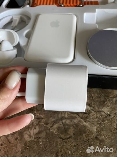 Apple набор 6в1, наушники, часы, зарядка Apple