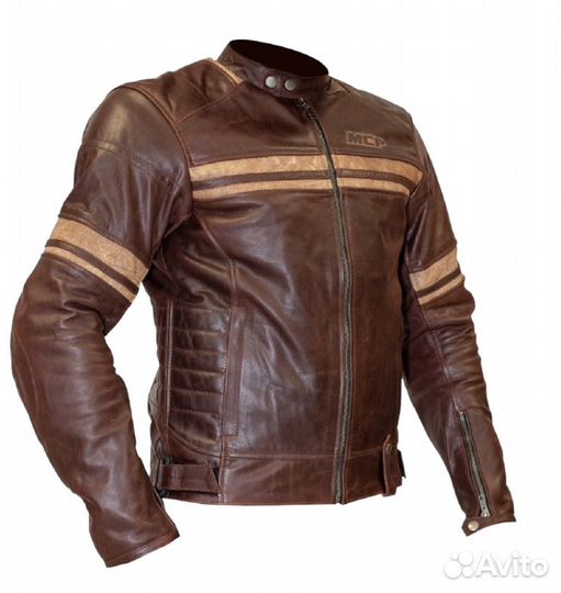 MCP Мотокуртка кожаная классическая Hemet коричнев