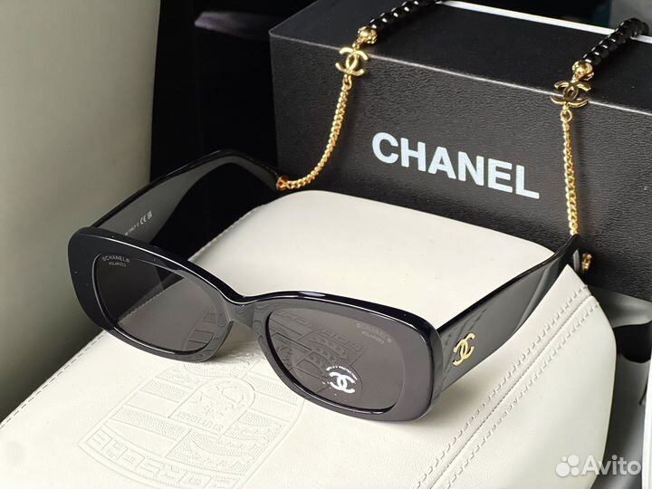 Очки Chanel премиум с цепочкой женские
