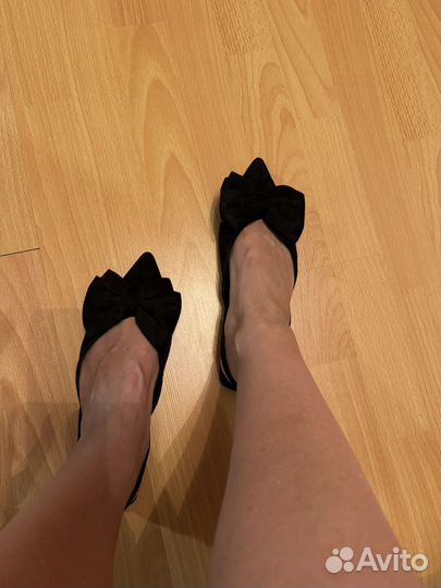 Туфли черные замшевые 38