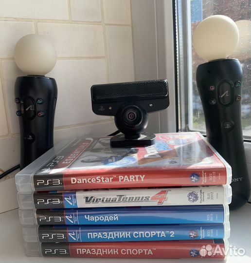 2 Playstation move + камера + игры