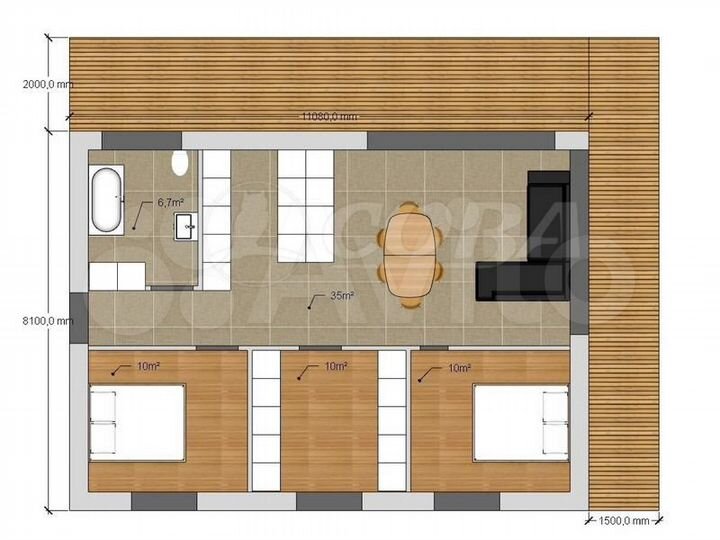 Дом 110 м² на участке 6 сот.