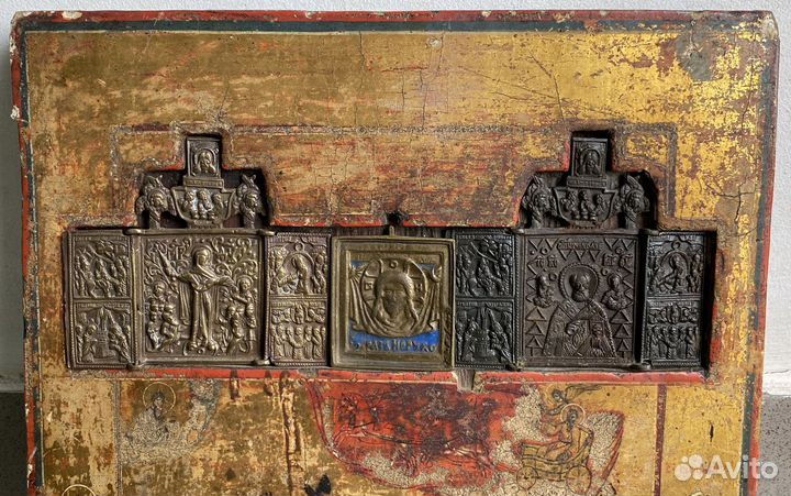 Икона Огненное Восхождение Ильи Пророка Ставротека